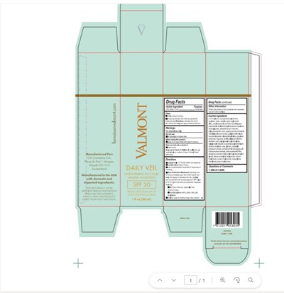 Label For Carton Valmont Daily Veil (Valmont Daily Veil   Innovation Labs, Inc Label)